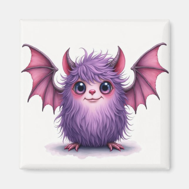 Imã Pequeno Roxo e Monstro Rosa (Frente)