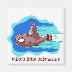 Imã pequeno submarino de desenho animado