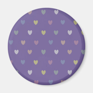 Imã Pequenos corações de polca em roxo ultra violeta