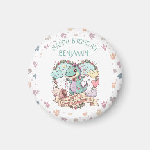 Pequenos Corações Dino Aniversário Personalizado