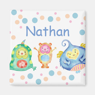 Imã Pequenos Monstros Personalizados de Cores Aquática