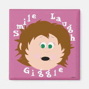 Imã Pequenos Rostos Sorriem Rindo de Rindo