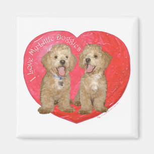 Imã Pequinês / Poodle Mix Dia dos Namorados