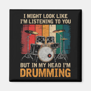 Imã Percussionista Tocando Para Amantes de Bateria Bat