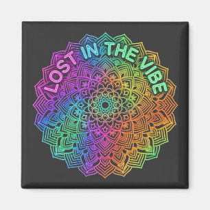 Imã Perdido no Arco-íris Neon Mandala Gráfico Vibe