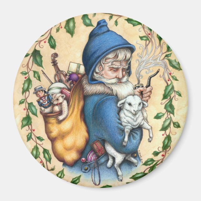 Imã Pere Noel PAI CHRISTMAS MAGNET Round (Frente)
