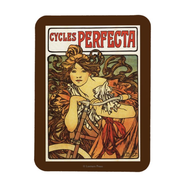 Ímã Perfecta Bicicletas com Publicidade de Mulher Post (Vertical)