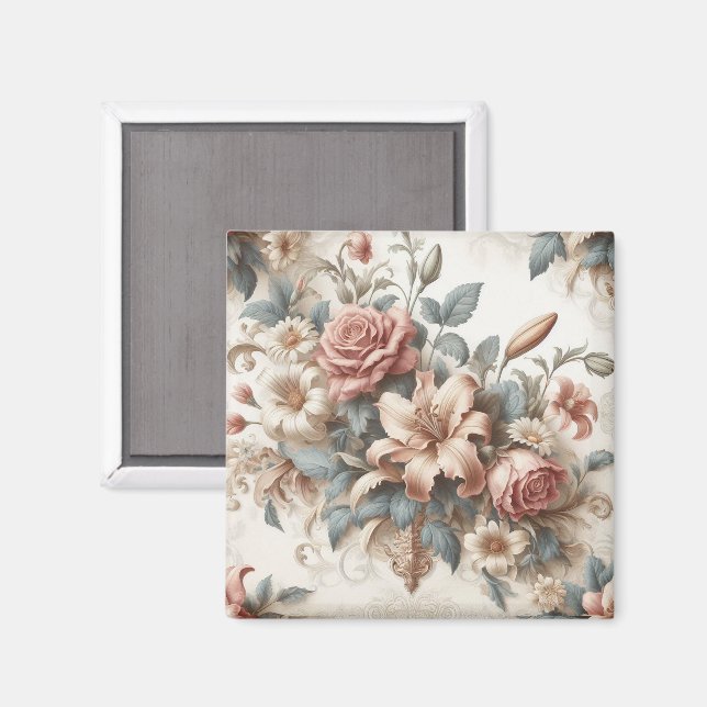 Imã Perfeição Floral Antiquada Clara (Front/Back)
