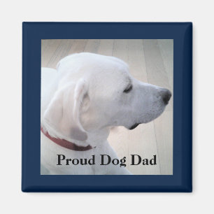 Imã Perfil de Cão Branco Labrador Mix Pai