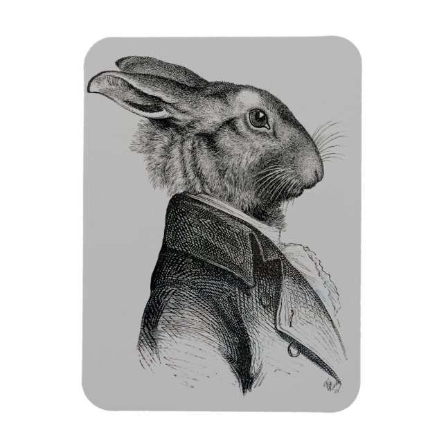 Ímã Perfil do Retrato do Coelho (Vertical)