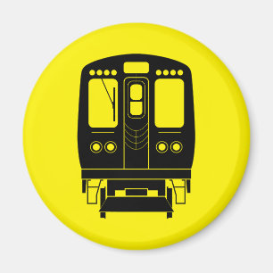 Imã Perfil "L" de Chicago branca em fundo amarelo