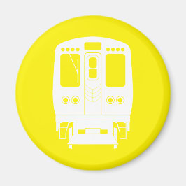 Imã Perfil "L" de Chicago branca em fundo amarelo