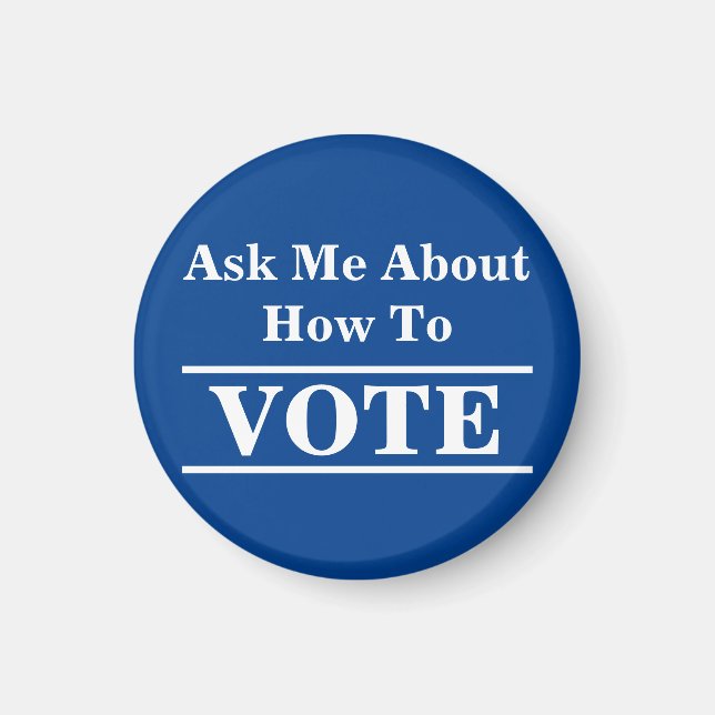 Imã Pergunte-me sobre como votar personalizado do volu (Frente)