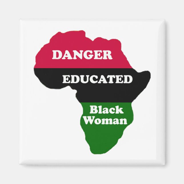 Imã PERIGO - Mulher Negra Educada (Frente)