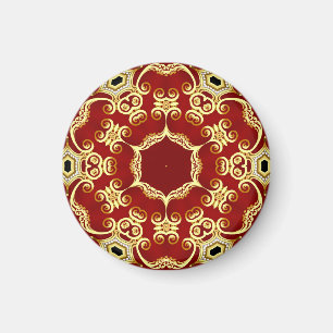 Imã pérola Dourada: ilustração decorativa de quadro.