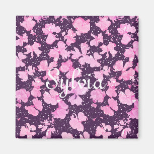 Imã Pérolas de Flor de Pintura, Acrínicas, Rosa