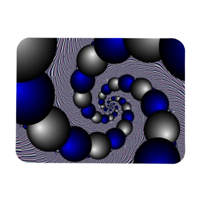 Ímã Pérolas De Prata E Azul Ao Infinito (Horizontal)