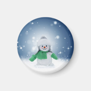 Imã Personagem adorável de boneco de neve de Natal do