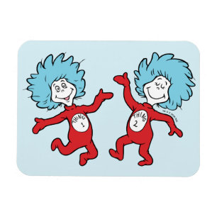 Ímã Personagem Coisa 1 e Coisa 2 do Dr. Seuss