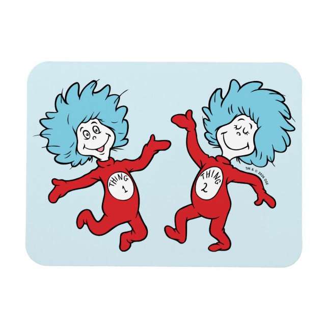 Ímã Personagem Coisa 1 e Coisa 2 do Dr. Seuss (Horizontal)
