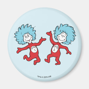 Imã Personagem Coisa 1 e Coisa 2 do Dr. Seuss