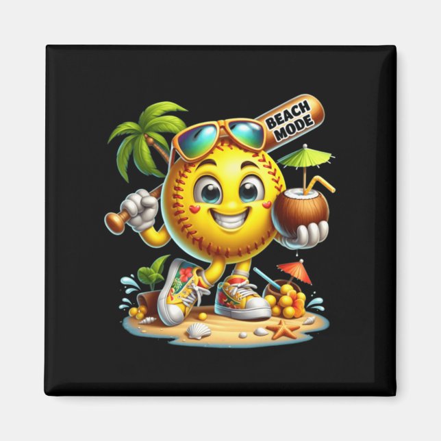 Imã Personagem de bebida de morcego de férias de verão (Frente)