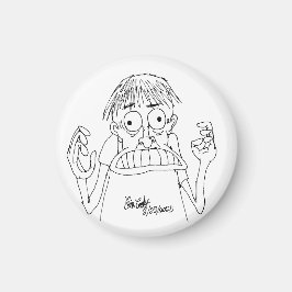 Imã personagem de desenho animado em pânico