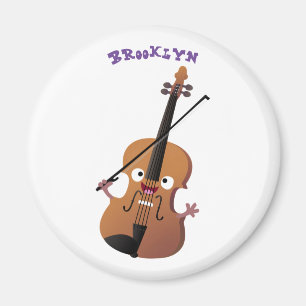 Imã Personagem de desenho animado musical de violino e