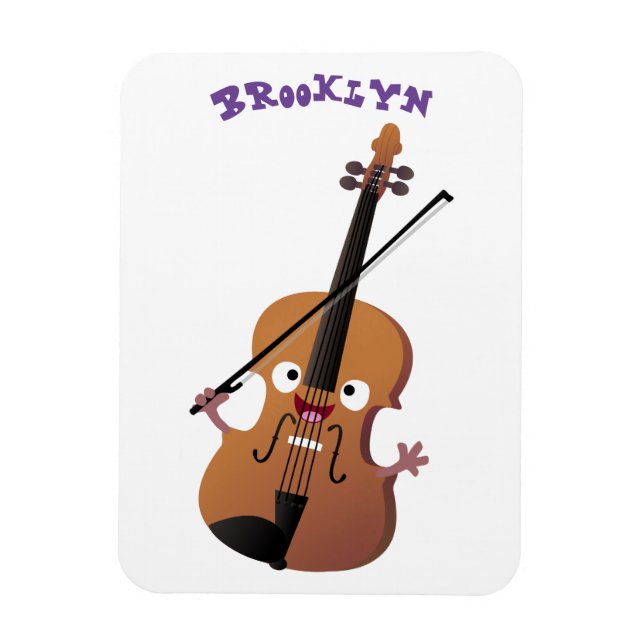 Ímã Personagem de desenho animado musical de violino e (Vertical)