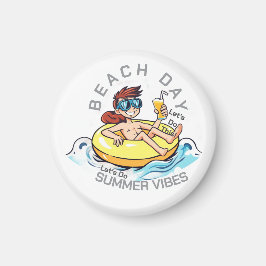 Imã Personagem de desenho animado no Dia da Praia no A