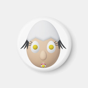Imã Personagem de Ovo Excêntrico RG & RA Design Fofo