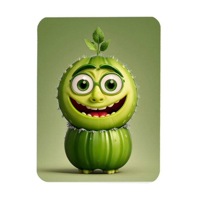 Ímã Personagem engraçada de pepino (Vertical)