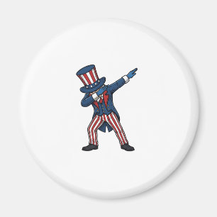 Imã Personagem Patriótico Dabbing Design Vetorial Vint