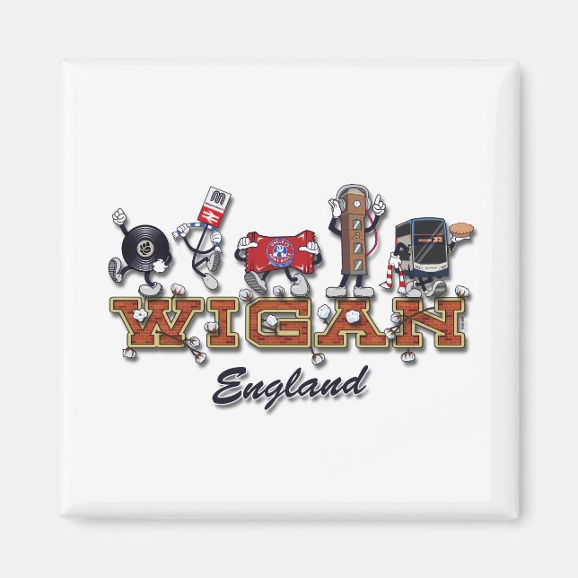 Imã Personagens de desenho animados Wigan (Frente)