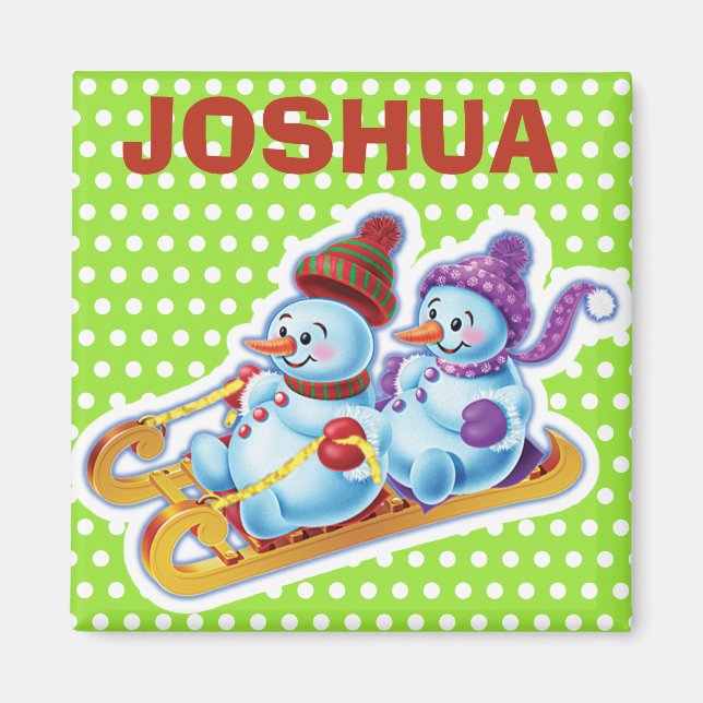 Imã Personagens de Snowman de Natal com Toque de Chave (Frente)