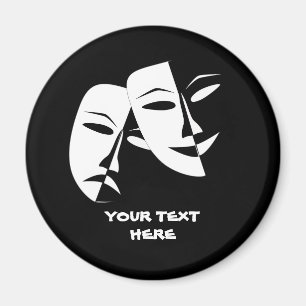 Imã Personalidade Branco Preto Tragédia em Comédia d