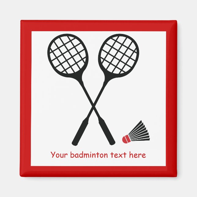 Imã Personalidade de Badminton Racquet e shuttlecock (Frente)