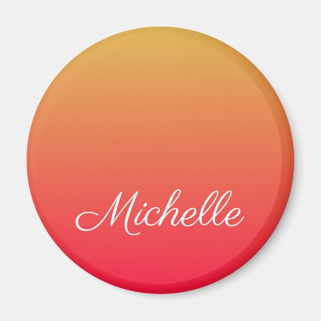 Imã Personalised flame red and yellow ombre (Frente)
