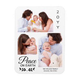 Ímã Personalizada 3 Fotos Colagem Paz na Terra