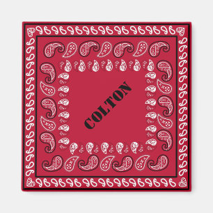Imã Personalizada a Paisley Bandana do Oeste Vermelho 