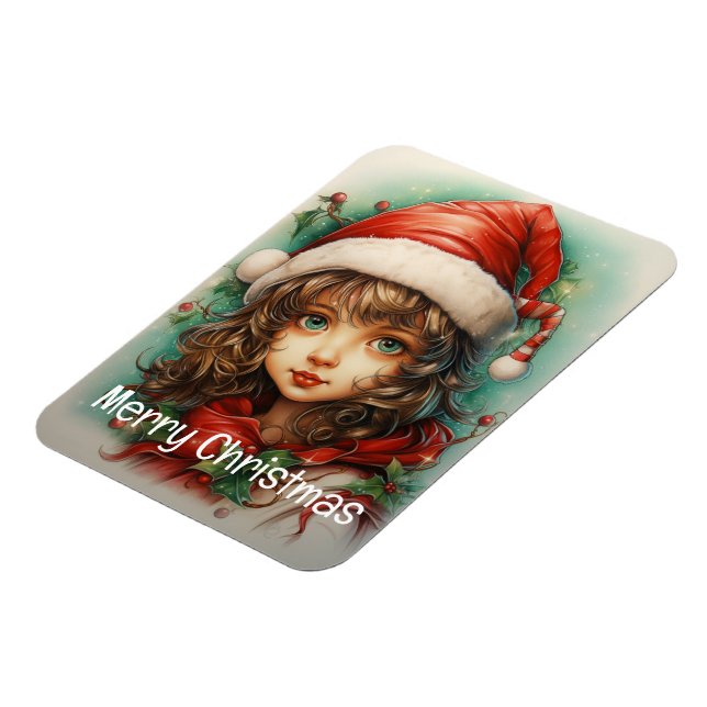 Ímã Personalizado 1 de 25 Raparigas de Natal (Left Side)