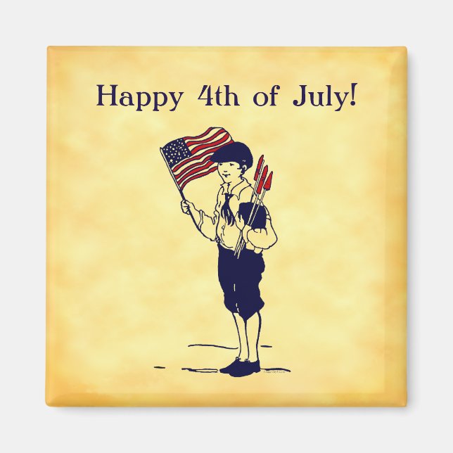 Imã Personalizado 4 de julho Sinalizador EUA e Magnet  (Frente)