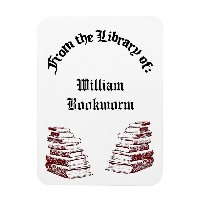 Ímã Personalizado a partir da Biblioteca de Livros Vin (Vertical)