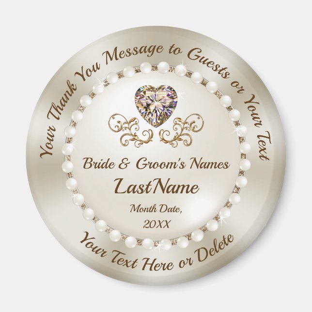 Imã Personalizado Barato, Casamento Obrigado Magnets, (Frente)