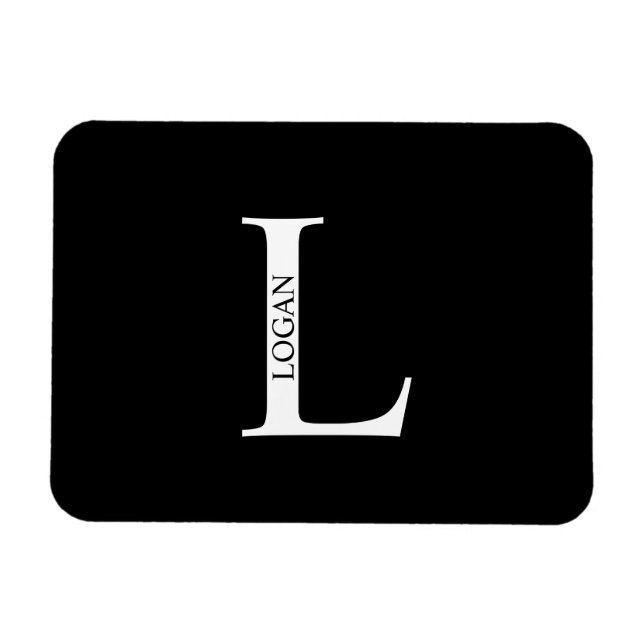 Ímã Personalizado com Monograma e Nome (Horizontal)