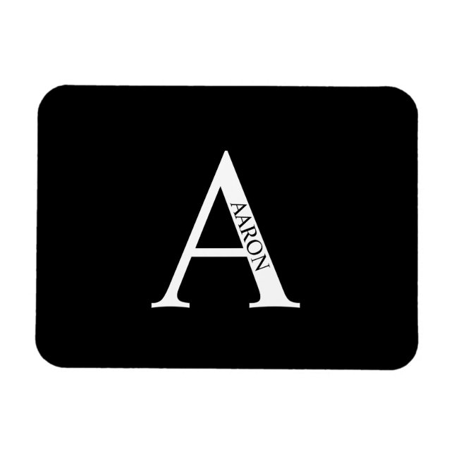 Ímã Personalizado com Monograma e Nome (Horizontal)