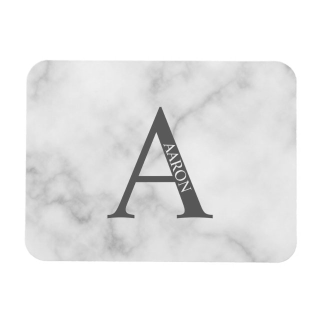 Ímã Personalizado com Monograma e Nome (Horizontal)