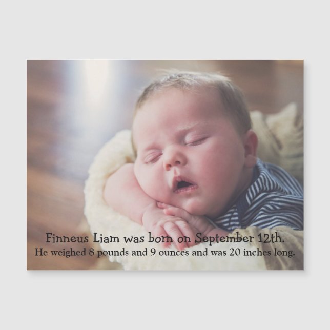 Ímã personalizado de anúncio de nascimento (Frente)