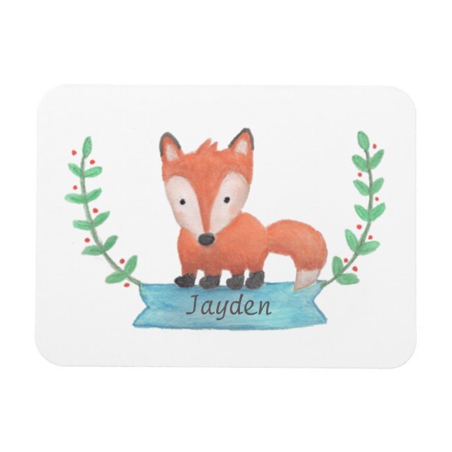 Ímã Personalizado de Raposa da Floresta para Crian (Horizontal)