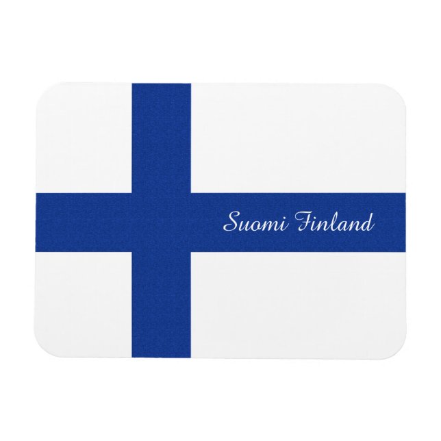 ímã personalizado de Sinalizador finlandês (Horizontal)